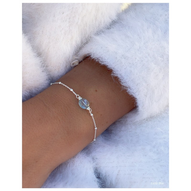 Bracelet pierre de naissance en argent personnalisable