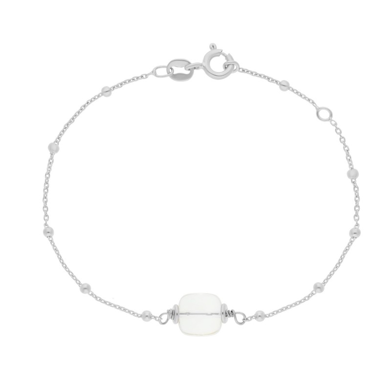 Bracelet pierre de naissance en argent personnalisable