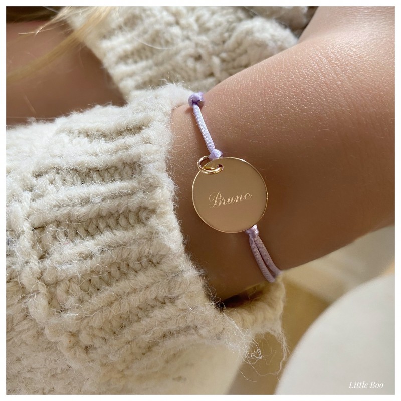 Bracelet médaillon enfant or personnalisable
