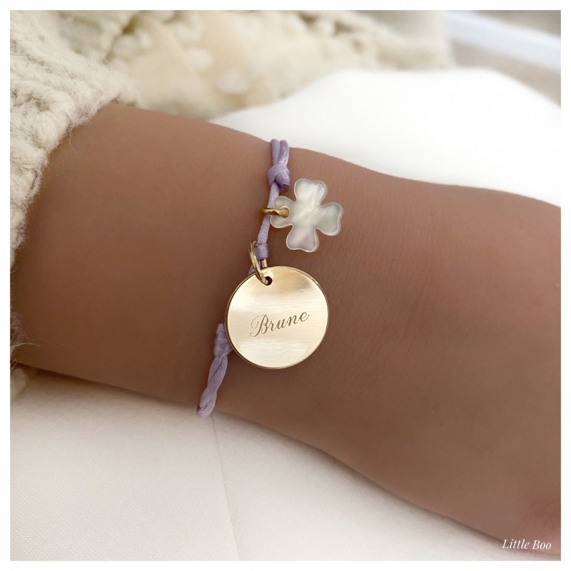 Bracelet médaille chance or personnalisable