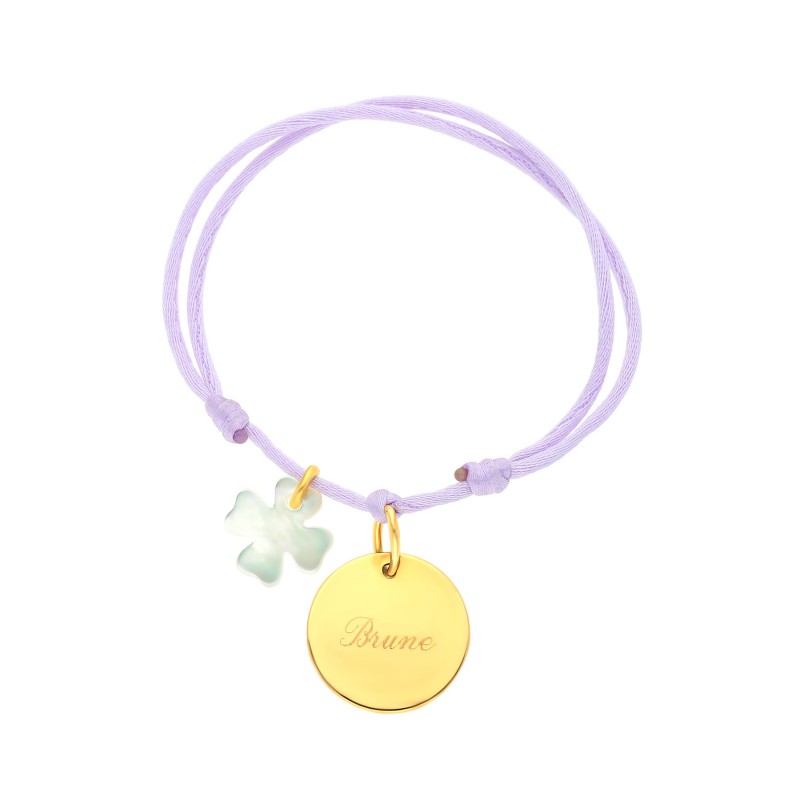 Bracelet médaille chance or personnalisable
