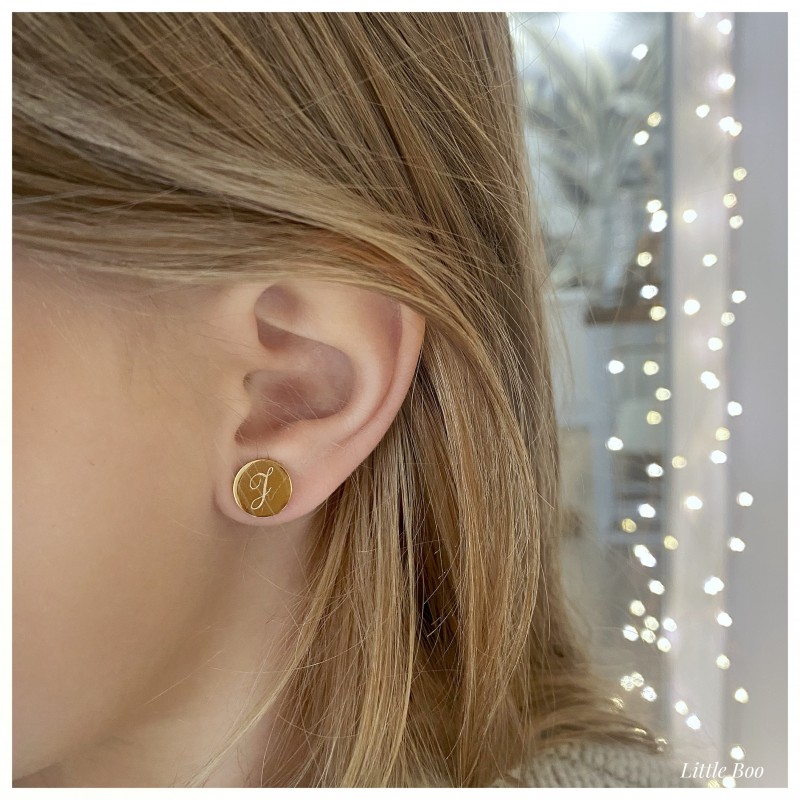 Boucles d'oreilles pastilles or personnalisable