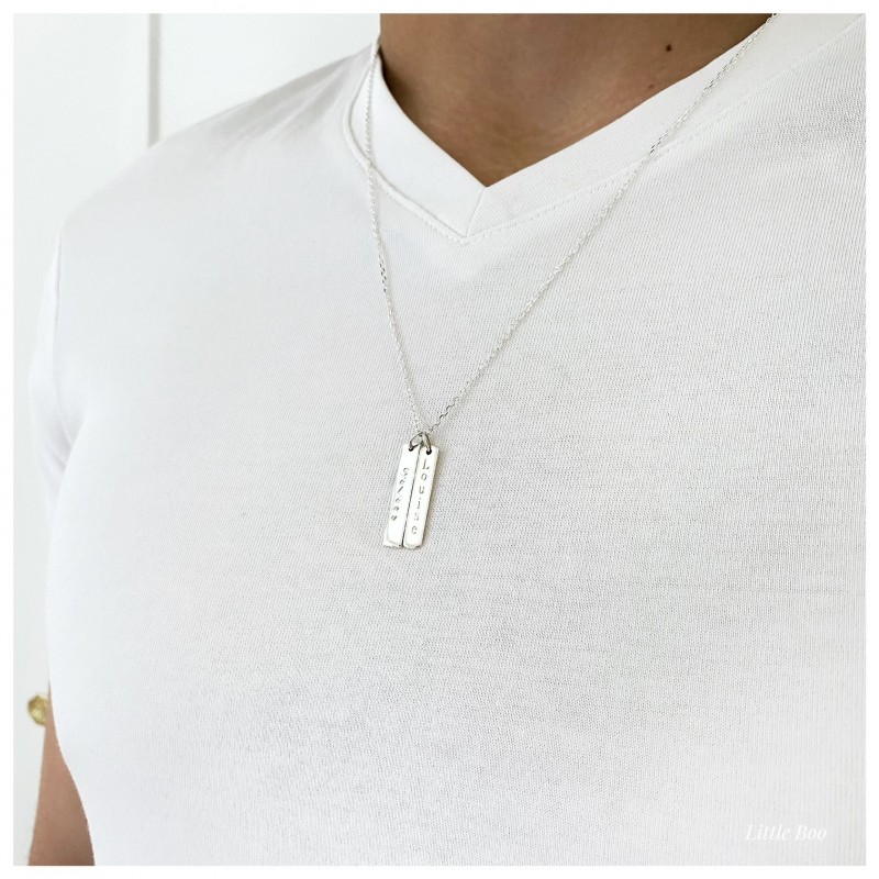 Collier barrette en argent personnalisable