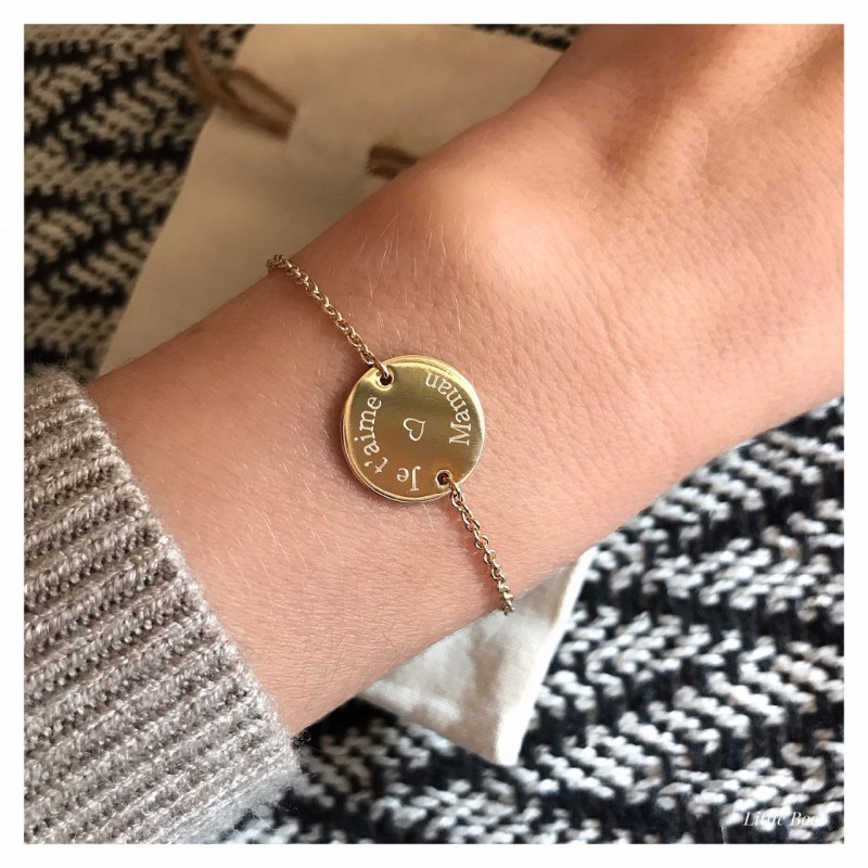 Bracelet chaîne pièce or personnalisable