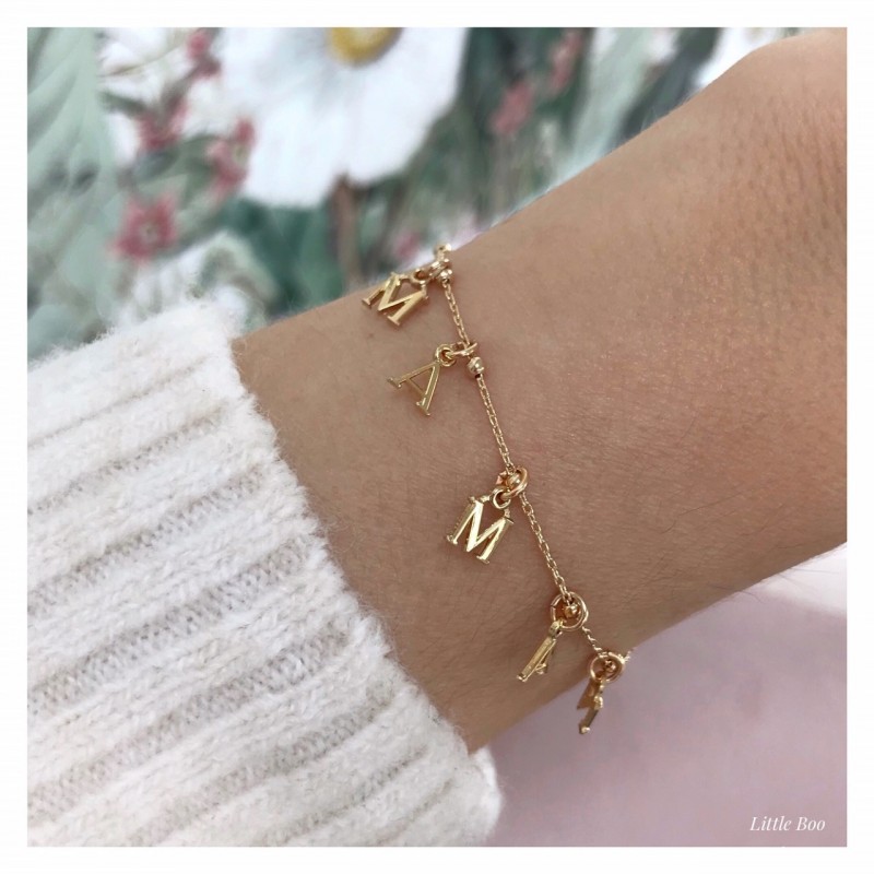Bracelet lettres à composer or personnalisable