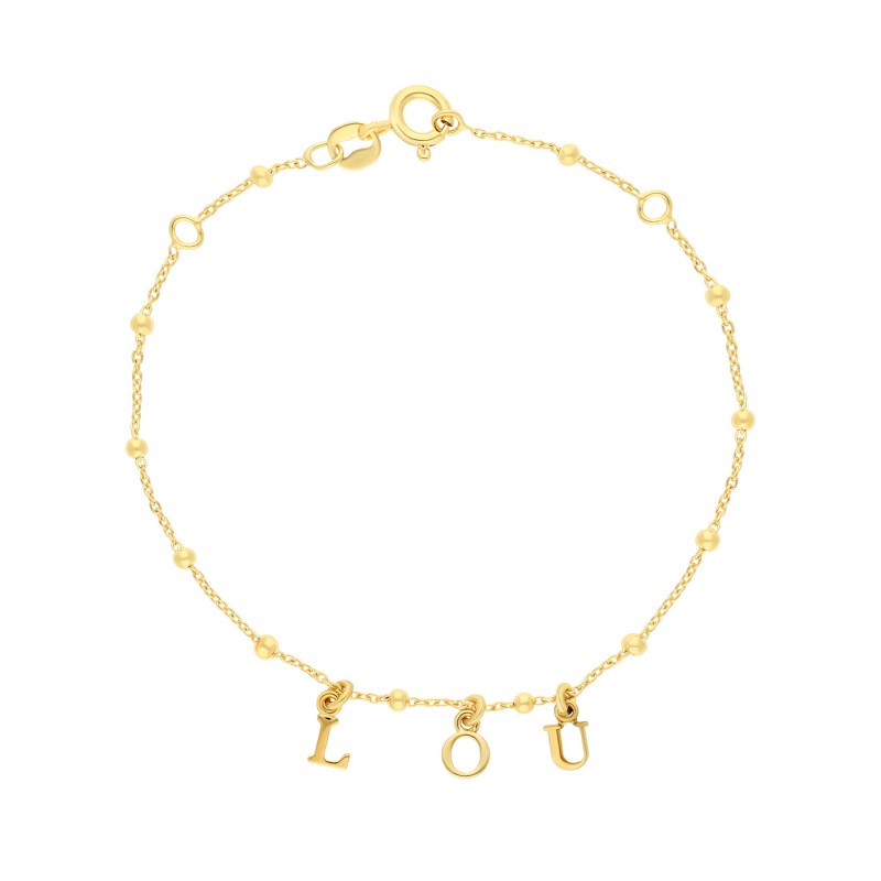 Bracelet lettres à composer or personnalisable