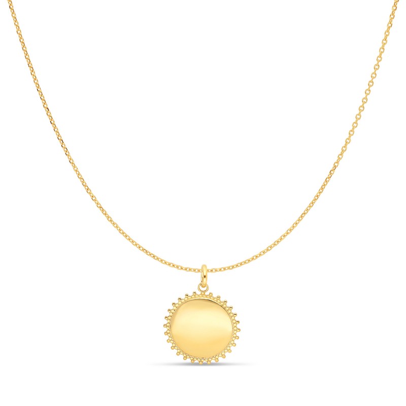 Collier médaille soleil or personnalisable