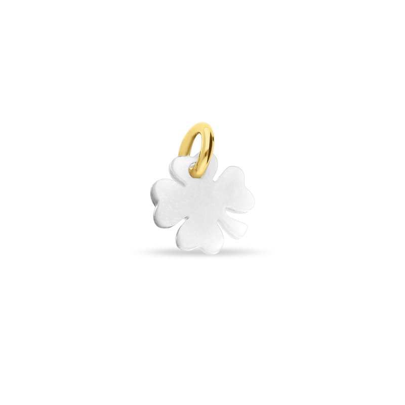 Trèfle nacre blanc or