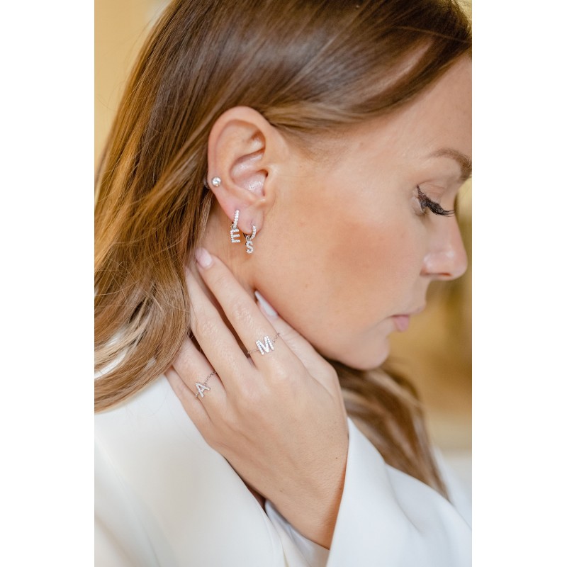 Bague Lettre Strass personnalisable