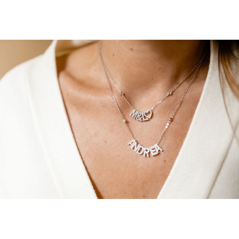 Collier lettres strass personnalisable