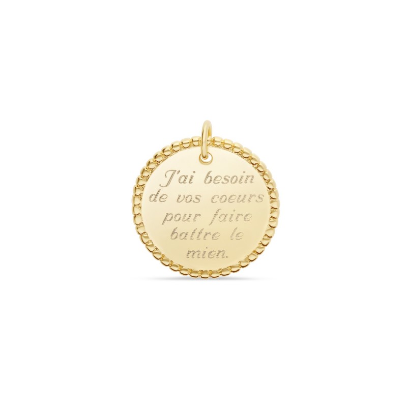Médaille perlée or personnalisable