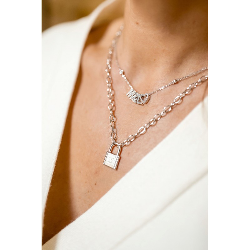 Collier roméo en argent personnalisable