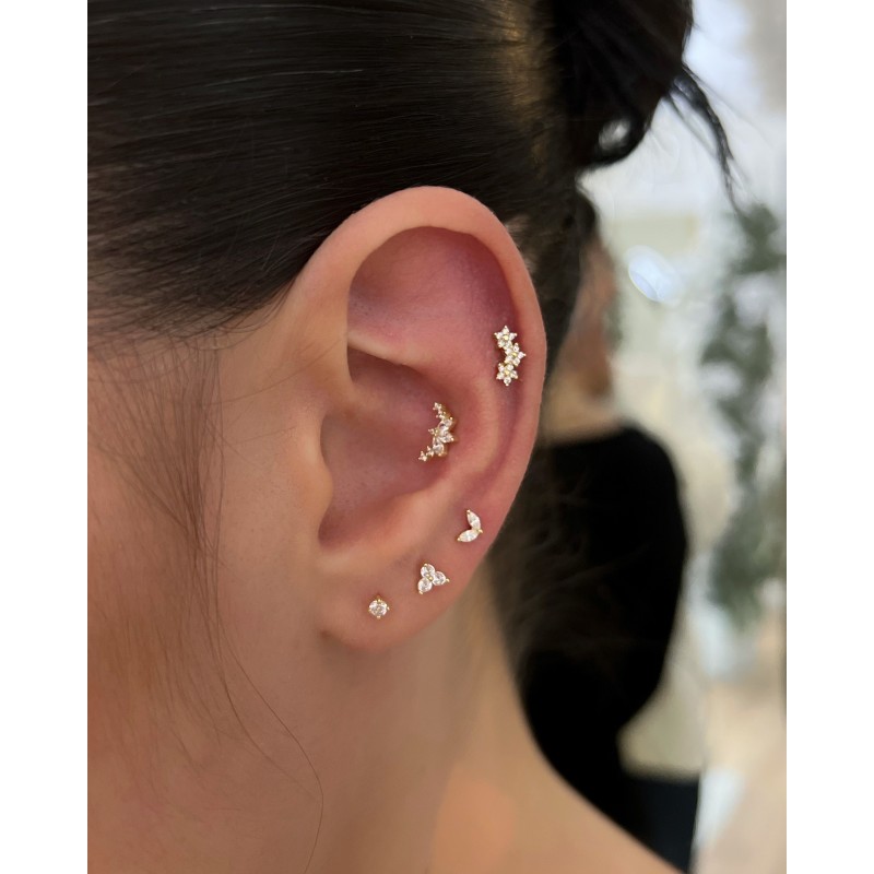Piercing dahlia en argent