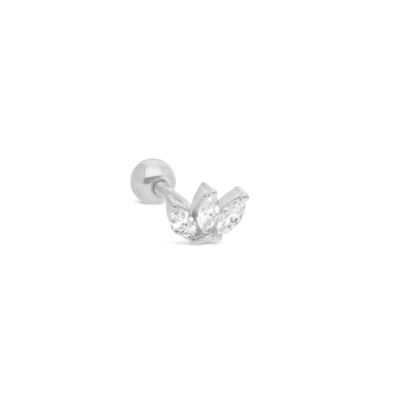 Piercing camélia en argent