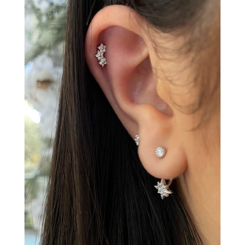 Piercing magnolia en argent