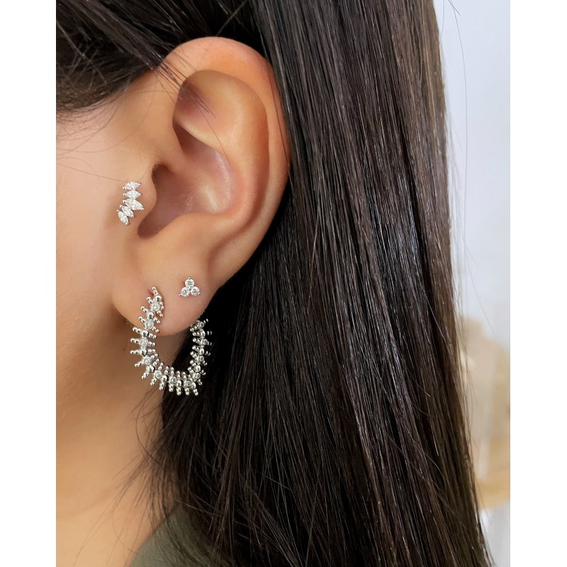 Piercing orchidée en argent