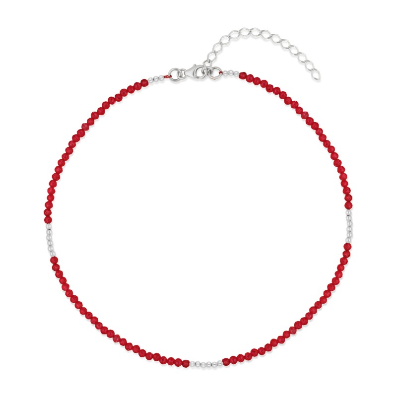 Collier Dolce rouge argent