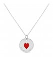 Collier grand coeur rouge personnalisable argent