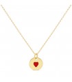 Collier petit coeur rouge personnalisable or