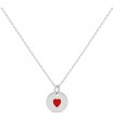 Collier petit coeur rouge personnalisable argent