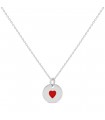 Collier petit coeur rouge personnalisable argent