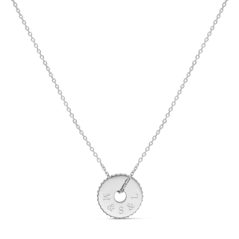 Collier cible strass personnalisable argent