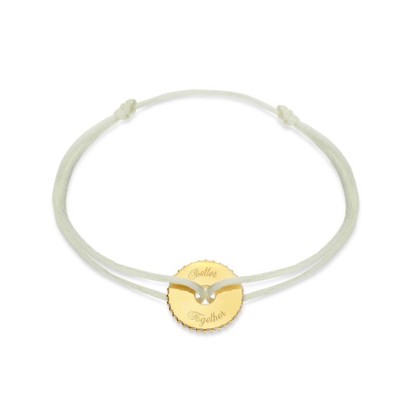 Bracelet cible strass personnalisable or