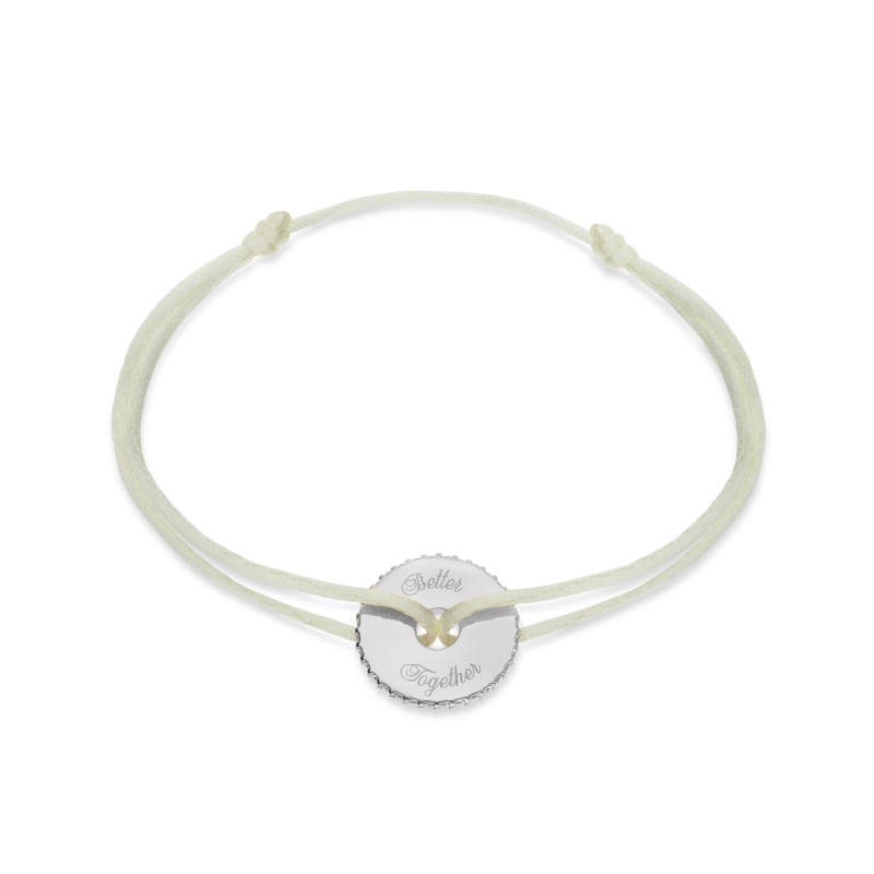 Bracelet cible strass personnalisable argent