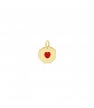 Médaille petit coeur rouge personnalisable or