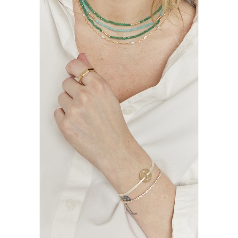 Bracelet cible strass personnalisable or