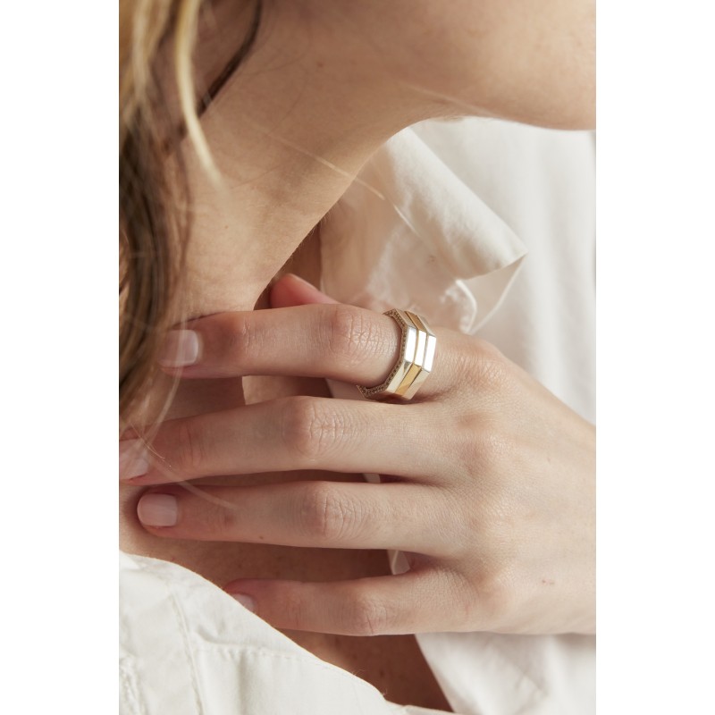 Bague Twinnie blanche argent