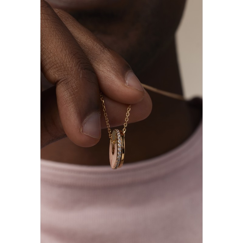 Collier cible strass homme personnalisable or