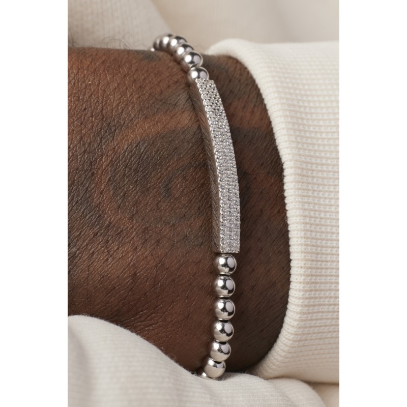 Bracelet Boy pavé argent