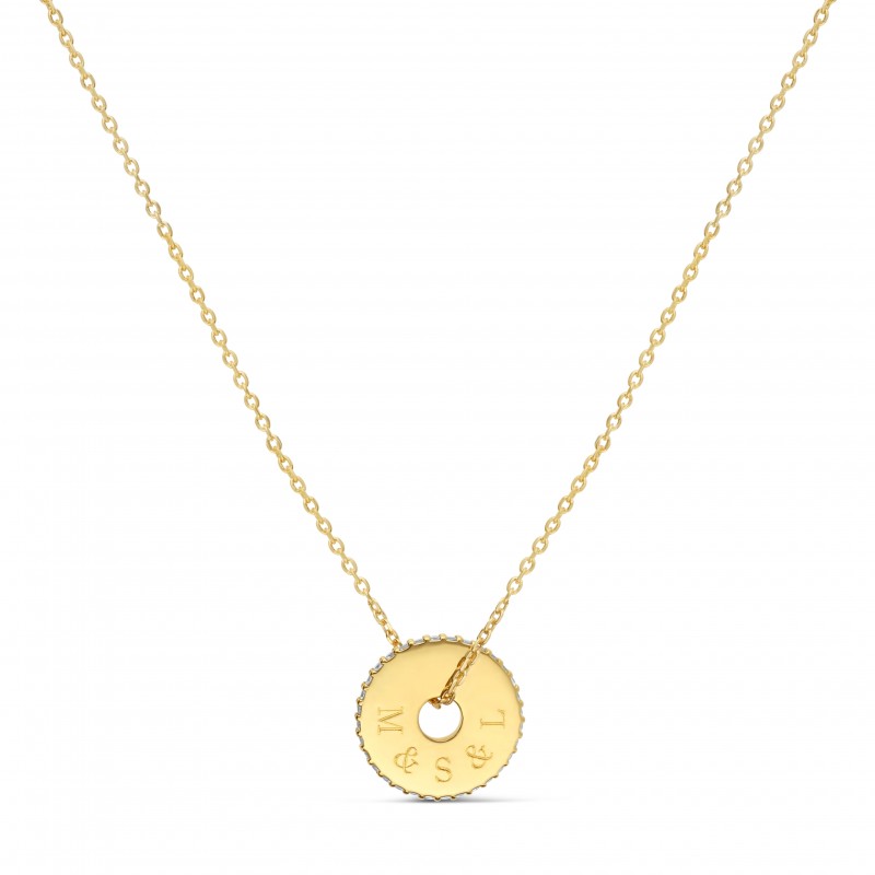 Collier cible strass homme personnalisable or