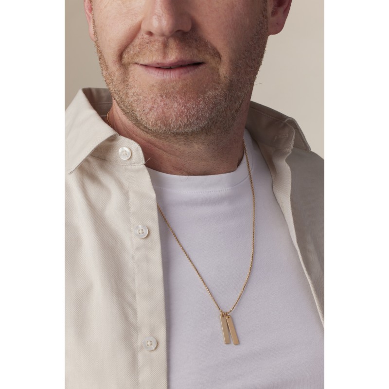 Collier barrette or homme personnalisable