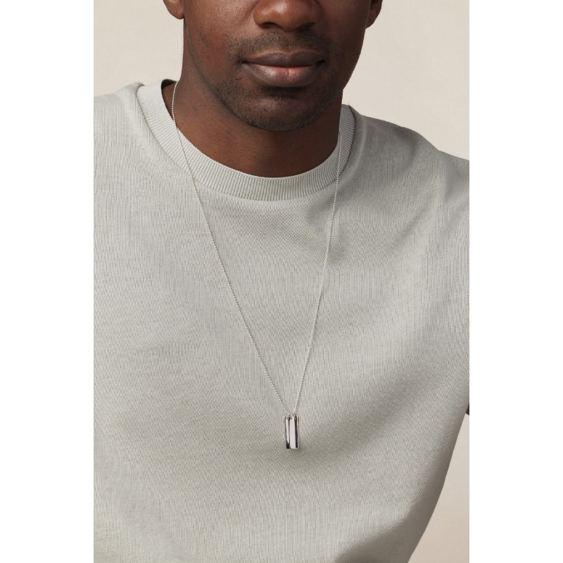 Collier barrette homme en argent personnalisable