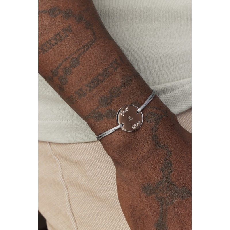Bracelet cordon pièce gm en argent personnalisable