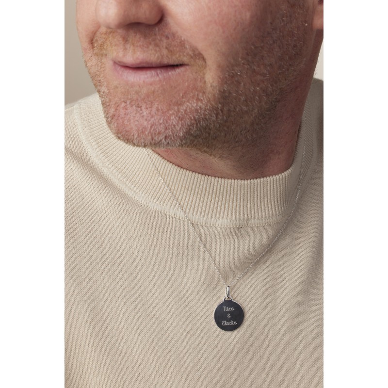 Collier médaillon gm en argent personnalisable