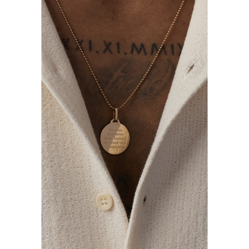 Collier médaillon gm or personnalisable