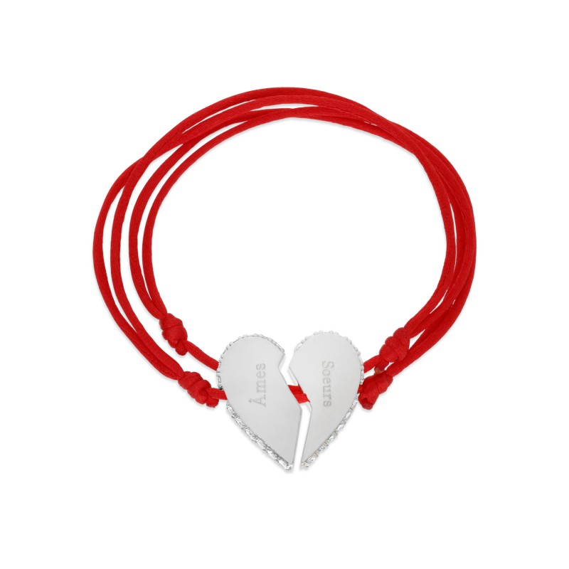 Duo de bracelets d'amitié argent personnalisable