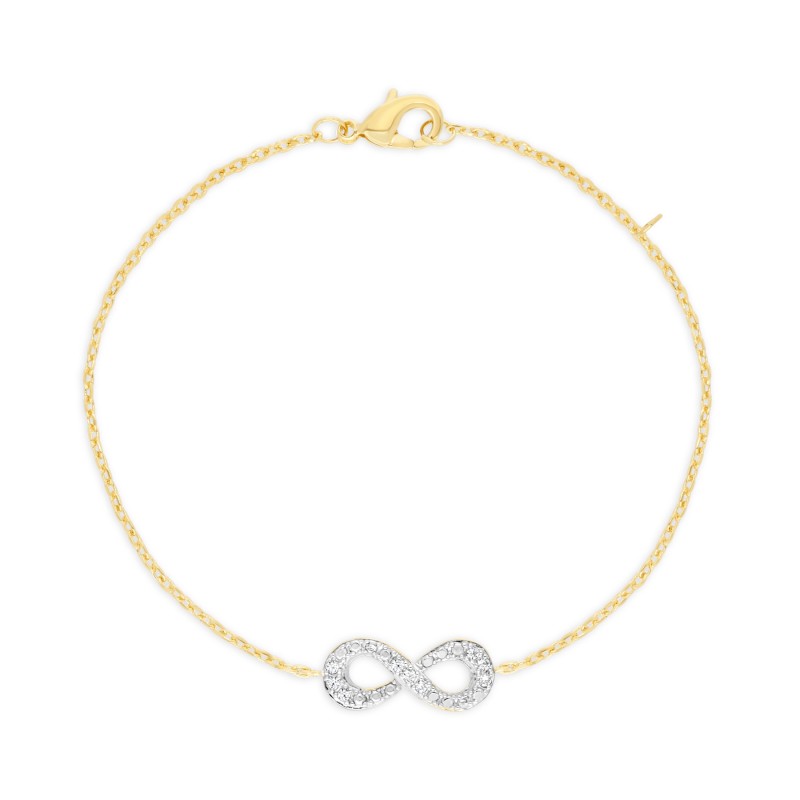 Bracelet Infini Strass Or