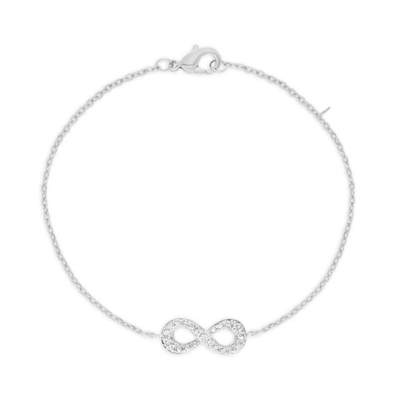 Bracelet Infini Strass Argent