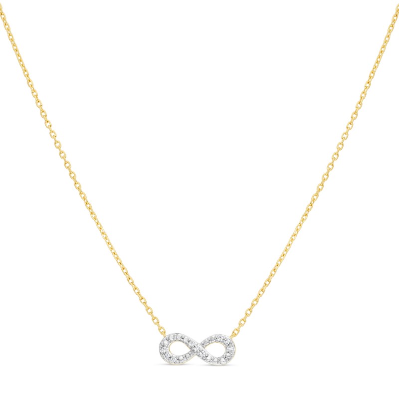 Collier Infini Strass Or