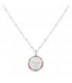 Collier Bombé Argent Strass Multicolores Personnalisable