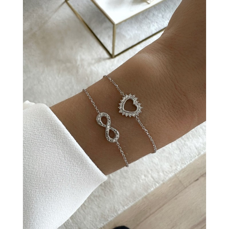 Bracelet Infini Strass Argent