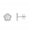 Boucles d'oreilles Trèfle nacre serties en argent