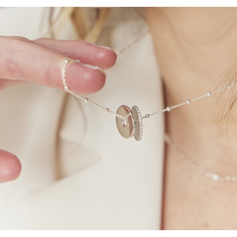 Cible strass personnalisable argent