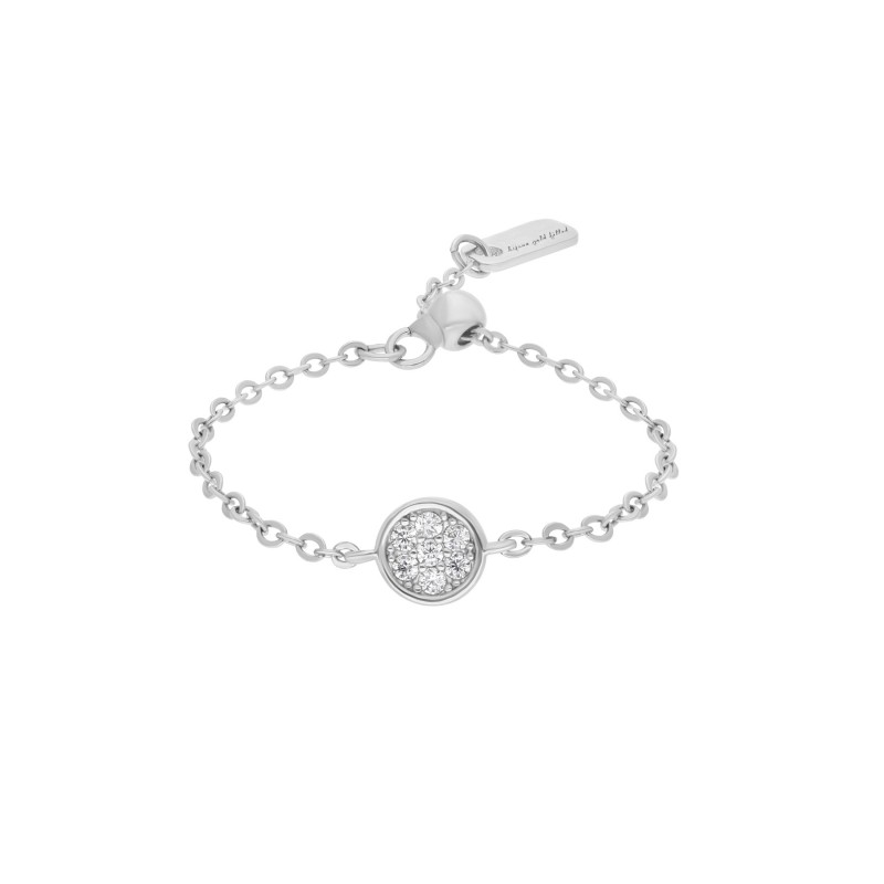 Bague réglable solitaire argent