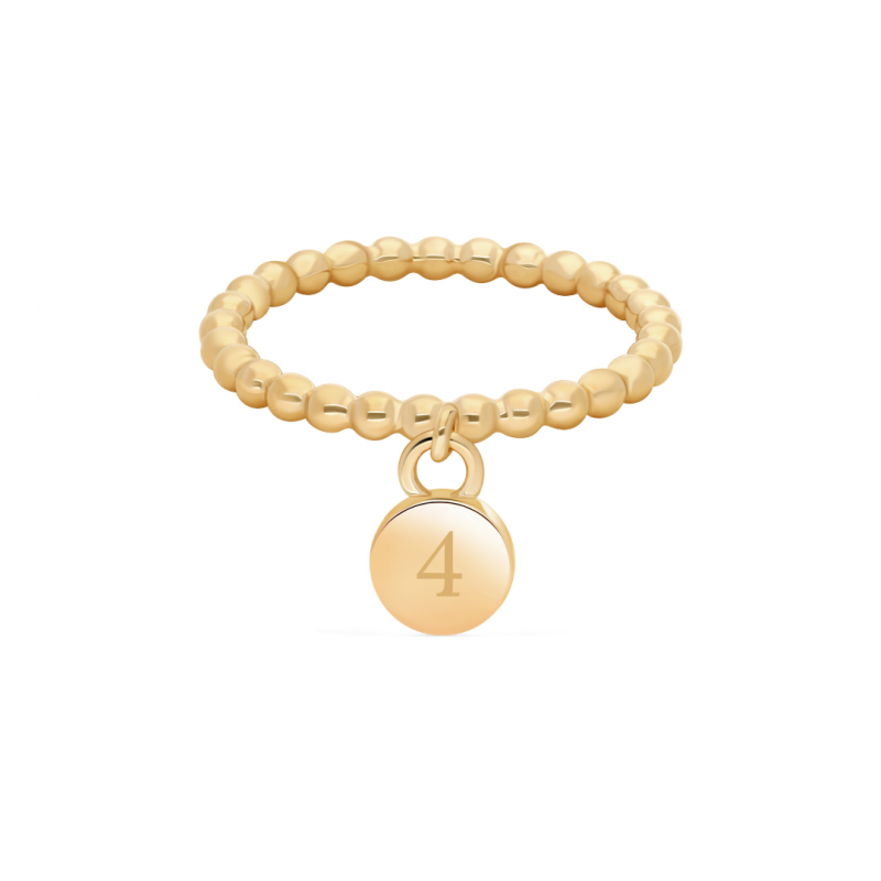 Bague perlée pièce or à personnaliser