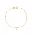 Bracelet lettre strass or